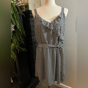 White House Black Market black and white polka-dot dress